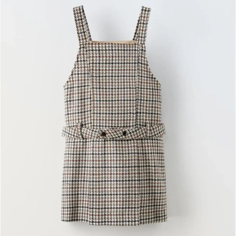 Zara Girl’s PINAFORE DRESS WITH BELT BAG size 9 EXCELLENT CONDITION